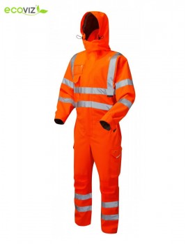 Leo Watertown EcoViz® 10KX Stretch Coverall Orange High Visibility